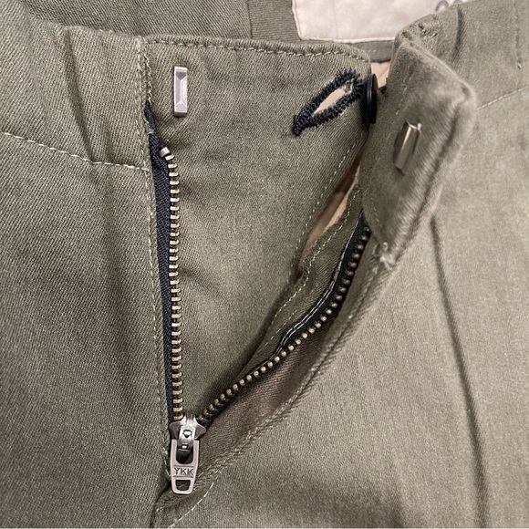 Rag & Bone Army Green Lamb Leather Trim Pants Size 26 - Picture 3 of 8